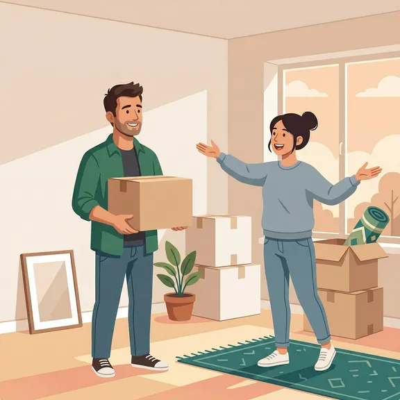 La famille d'Hugo emménage dans son futur logement